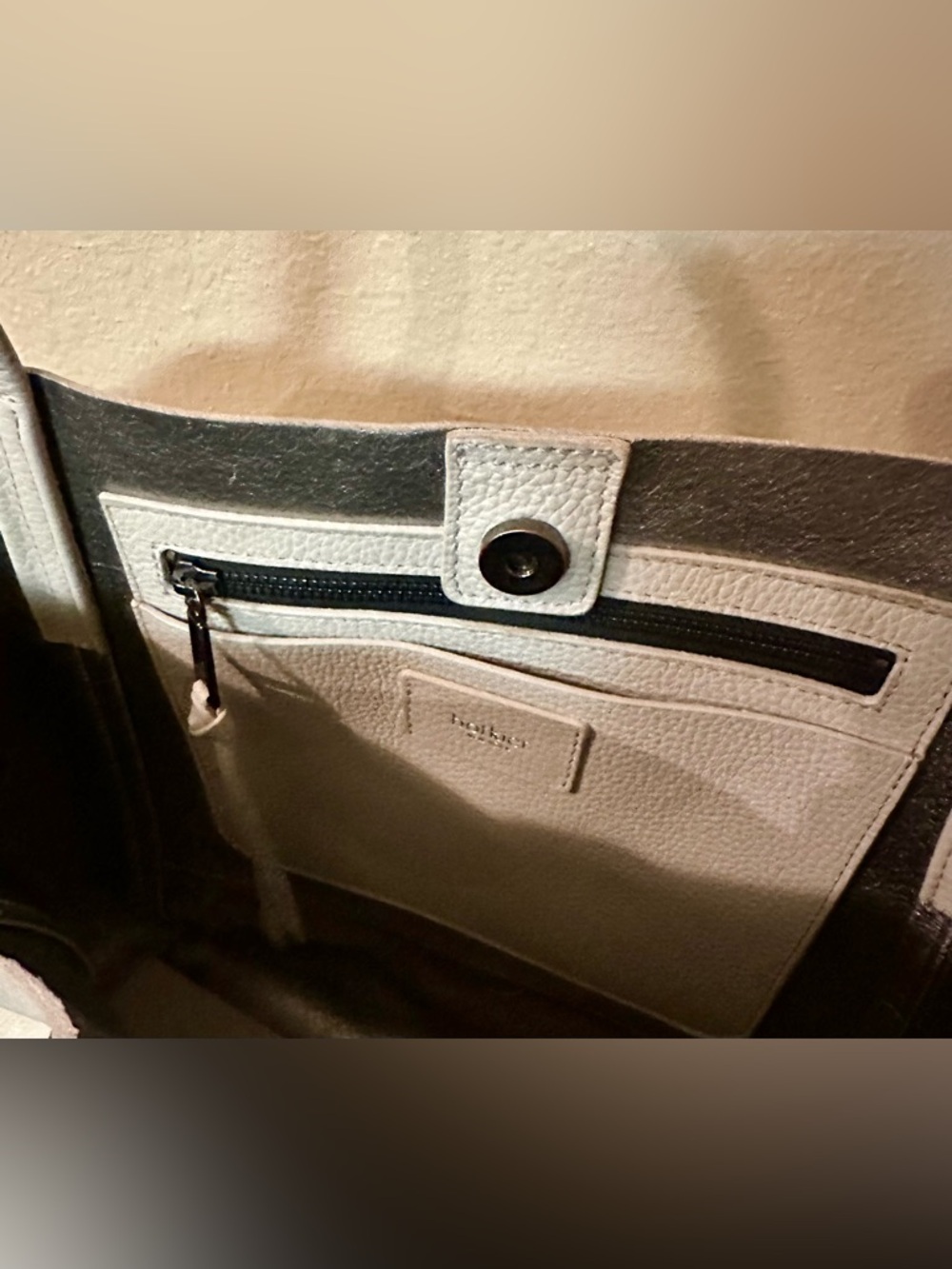 Botkier Pebbled Leather Tote Bag Light Taupe Cream Large Shoulder Bag - Picture 10 of 11